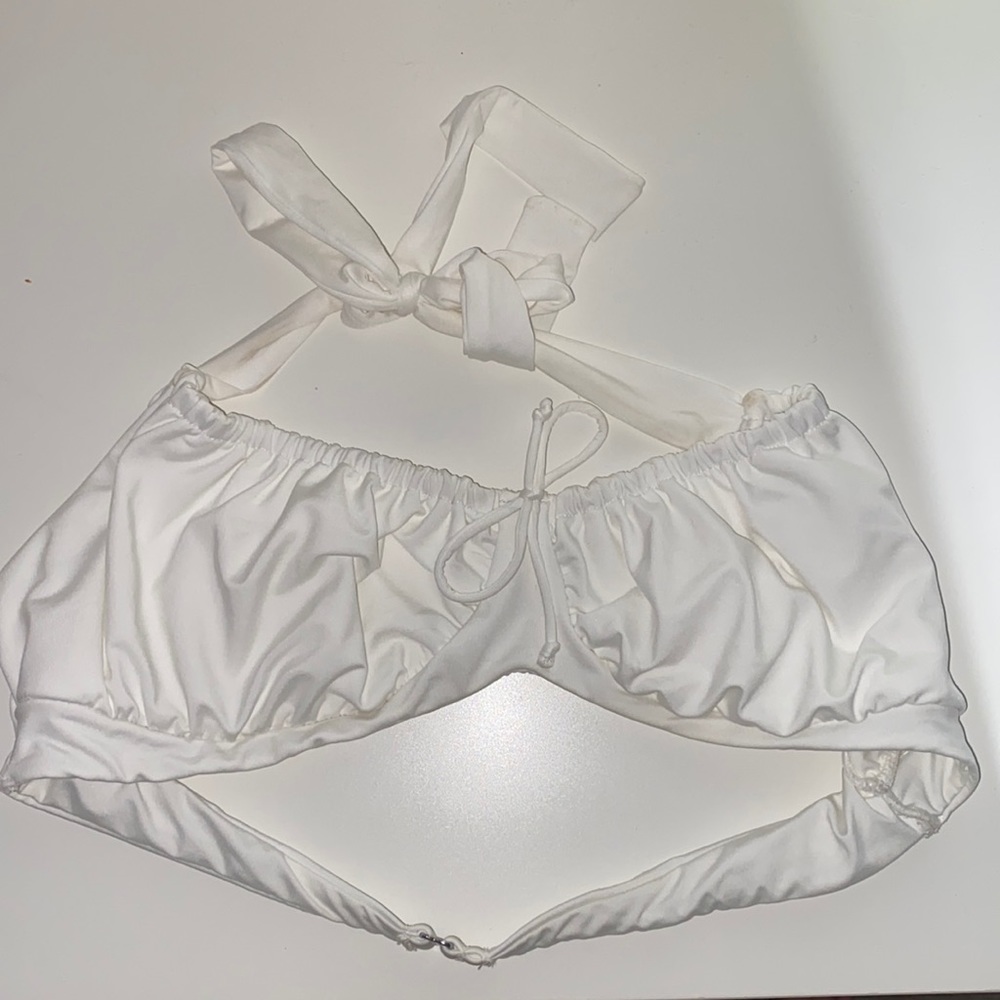 Frankie’s Bikini’s White Halter Top Bikini - Picture 3 of 3